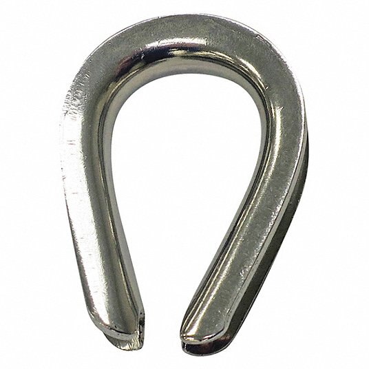 CROSBY Wire Rope Thimble Steel, For 1/4 in Wire Rope Dia.