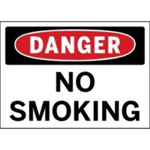 OSHA Danger Safety Sign: No Smoking 7"x10" Adhesive Vinyl